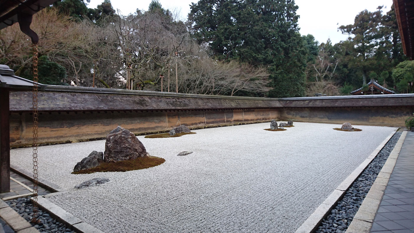 Karesansui (dry landscape garden) at Ryoan-ji.